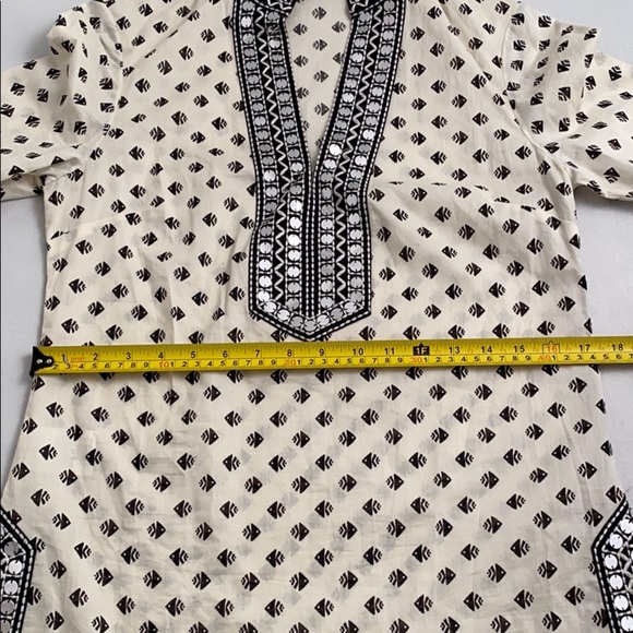Tory Burch multicolor fish print tunic cream and black 6 - Picture 12 of 15